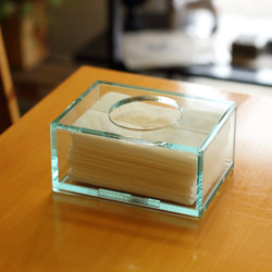 ポケットティッシュ用ティッシュケース(アクリル透明ガラス色