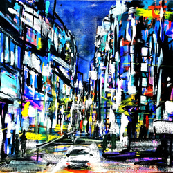 カラフルな森)フレーム付き水彩画送料無料 絵画 takakei 通販 12705639