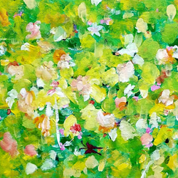癒しの絵　水彩画　原画 絵画 インテリア 癒し (あふれる命/Mサイズ) 額入り 水色 海