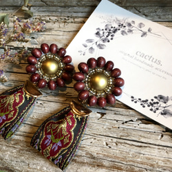 再販〉夏向け❤︎ ビーズ刺繍×刺繍リボン【エスニック】ピアス