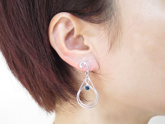 ウォータードロップ イヤープット ロンドンブルートパーズ Water Drop EP0068-S