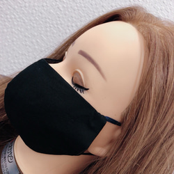 （大）男女兼用 黒マスク2枚セット 1枚目の画像