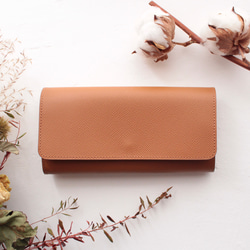 ❤️半額SALE❤️ 【姫路レザーシュリンク】フラップロングウォレット