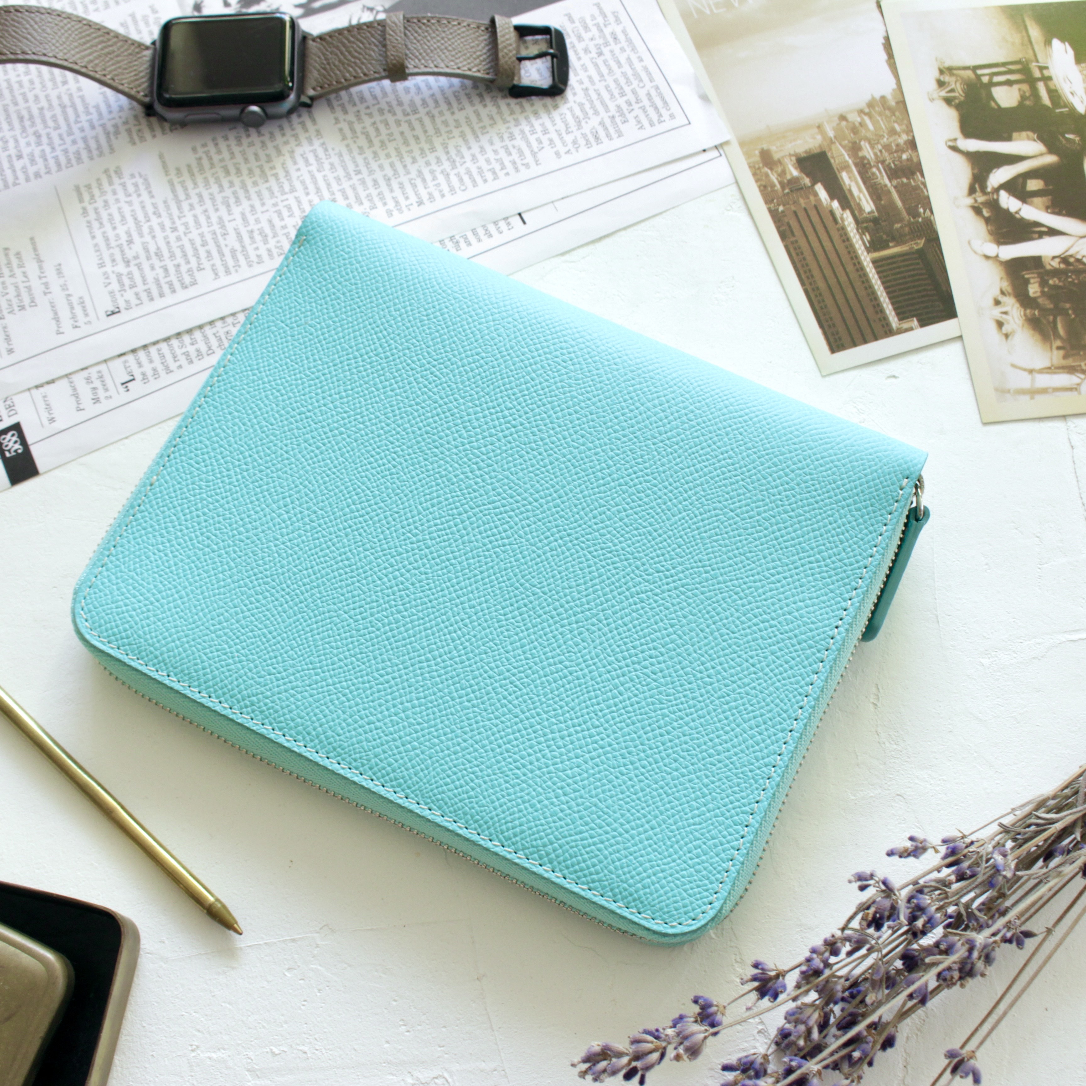 【 受注製作 】ラウンドファスナー手帳カバー(A6サイズ)