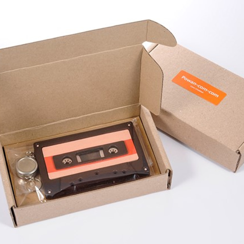 リアルサイズ☆カセットテープモチーフ カードホルダー グリーン（本革