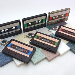 【数量限定セール！】革製　カセットテープモチーフ　カードホルダー　グリーン 6枚目の画像