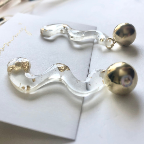 k14gf可☆weave (gold) 大ぶりピアス・イヤリング ピアス k14gf可☆weave (gold) 大ぶりピアス・イヤリング ピアス