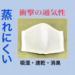 【夏マスク】繰り返し洗える　メッシュ　吸湿・速乾・消臭　蒸れないマスク　エアスルーマスク 4枚目の画像