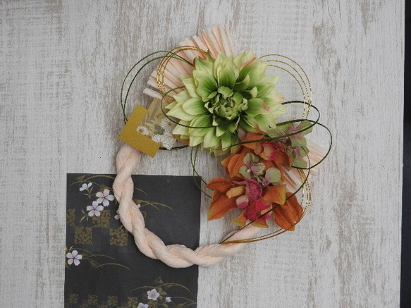 “壓膠裝飾花，大花蕙蘭（橙色）”〜KAZARI★總和現代連繩編〜 第2張的照片