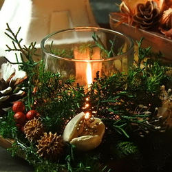 【Creema限定】『森のクリスマスキャンドル』◆聖なる夜を灯すアロマ＆キャンドルホルダー 2枚目の画像