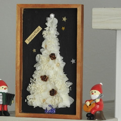 「ホワイトクリスマス」黒板インテリア★あじさいのX’masツリー 2枚目の画像