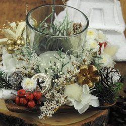 【Creema限定】幸せを願う『雪のクリスマスキャンドル』◆アロマ＆キャンドルホルダー 7枚目の画像