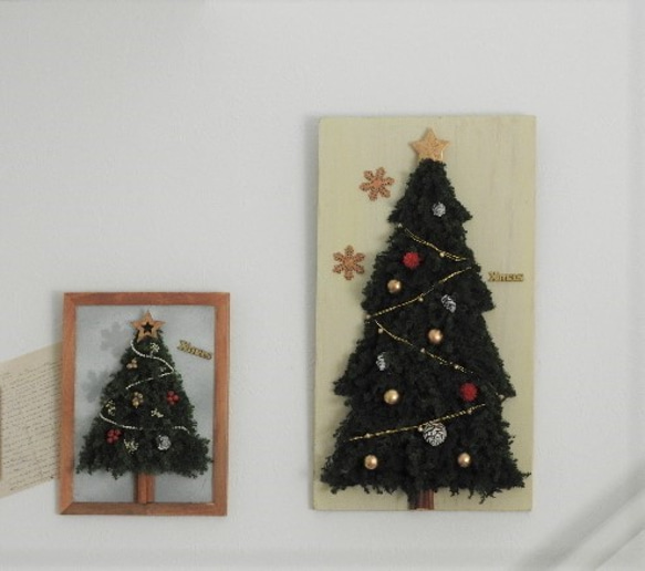 【Creema限定】「雪のXmasツリー」～壁掛け★スギのMini・クリスマスツリー～ 7枚目の画像