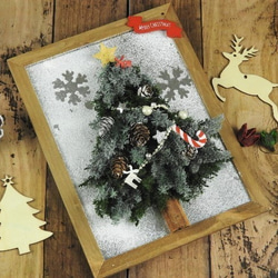 【Creema限定・早割】～雪降るクリスマスツリー（壁掛け）～ 2枚目の画像
