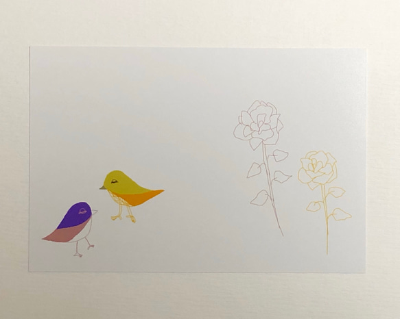 ポストカード 3枚セット『flower birds』 2枚目の画像