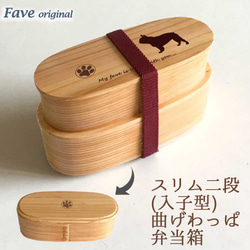 【 フレブル 】 スリム 入子 型 天然木 曲げわっぱ 弁当箱 二段 わっぱ 木製 1枚目の画像