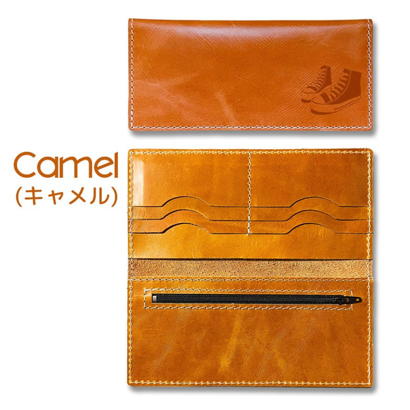 【 スニーカー 】 牛革 極薄 軽量 長財布 スムースレザー カードポケット 財布 8枚目の画像