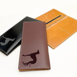 【 イタリアングレーハウンド 】 牛革 極薄 軽量 長財布 スムースレザー カードポケット 財布 2枚目の画像