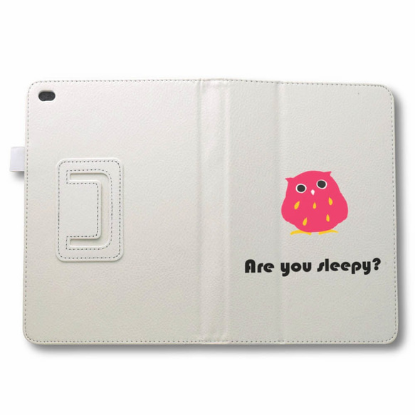 フクロウ ~ ロゴ iPad オリジナル レザーケース ペット Air mini Pro 手帳型 カバー タブレット 5枚目の画像