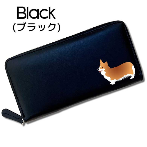 コーギー 】 羊革 ラウンドファスナー 長財布 本革 シープレザー