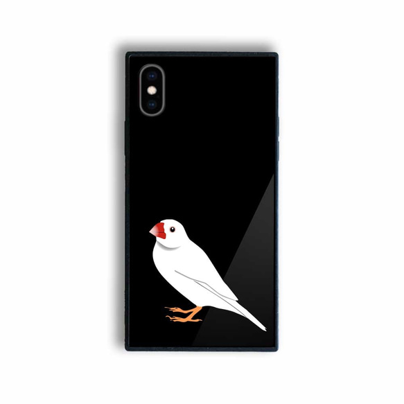 【 文鳥 】 強化ガラス iPhone 耐衝撃 ケース スマホケース スマホカバー TPU バックカバー 8枚目の画像