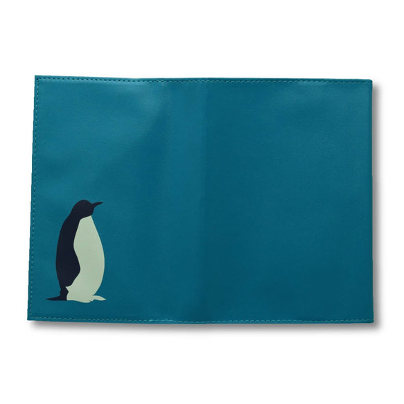 文庫サイズ オリジナル レザーブックカバー( ペンギン )　 2枚目の画像