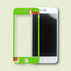 コーギー iPhone7 強化ガラス製液晶保護フィルム iPhone8 iPhone6 iPhone6s 2枚目の画像