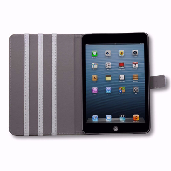【 新商品 】豆柴 iPad オリジナル レザーケース ペット Air mini Pro 手帳型 カバー 2枚目の画像