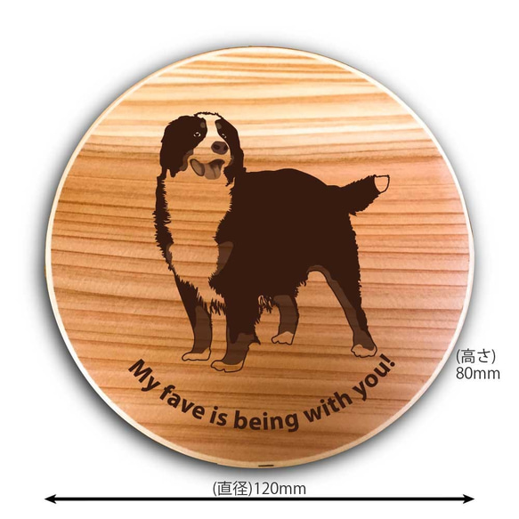 【 バーニーズ 】 丸型 白木 曲げわっぱ 弁当箱 柴犬 日本犬 犬 ランチボックス わっぱ 木製 天然木 3枚目の画像