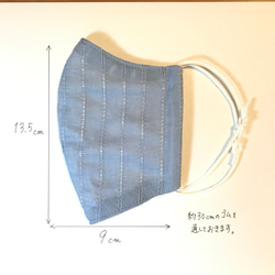 [送料無料]涼しげ★綿レース地の可憐なマスク(水色) 5枚目の画像