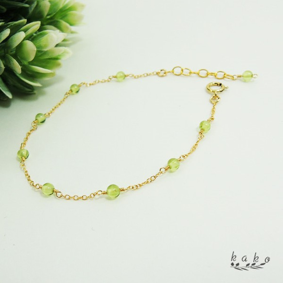 14kgf＊ ペリドット ブレスレット D-75 ブレスレット kako 通販