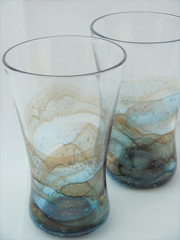 手づくりガラス　水の環　焼酎グラス 3枚目の画像