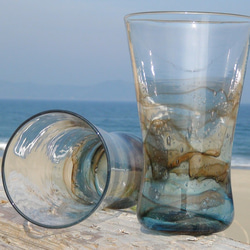 手づくりガラス　水の環　焼酎グラス 4枚目の画像