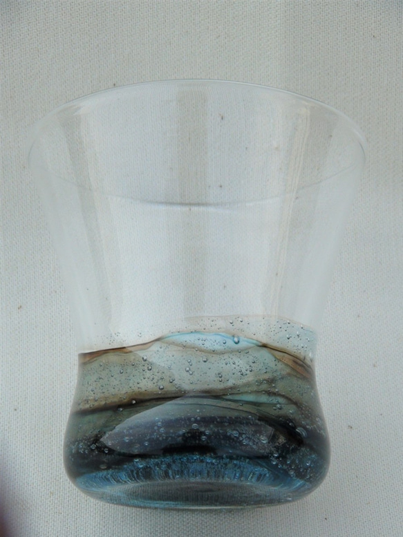 手づくりガラス　水の環　ロックグラス 2枚目の画像