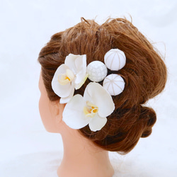 プラスパーツ＊胡蝶蘭の髪飾り　白無垢、和装に☆ 3枚目の画像