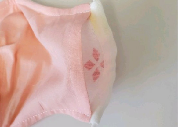 ✰︎和柄 サクラ おしゃれ✰︎ Wガーゼ 立体  布マスク 耳ゴム ノーズフィッター フィルターポケット付き 3枚目の画像