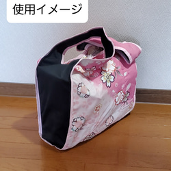 一点物　エコバック☆洗濯機で洗える！☆レジ袋タイプ☆コンパクト収納☆和柄☆花柄☆着物生地☆上品☆綺麗 3枚目の画像