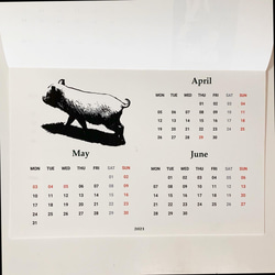 2021年豚さんカレンダー・お洒落 4枚目の画像