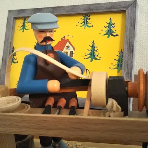 ミニチュア ドイツ工芸品 木製 ライフェンドレーン職人 ザイフェン