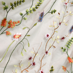 ボタニカル刺繍チュールスカート 4枚目の画像