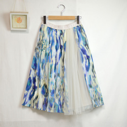 美しい色合いのイタリア製コットンボイルプリントスカート 1枚目の画像