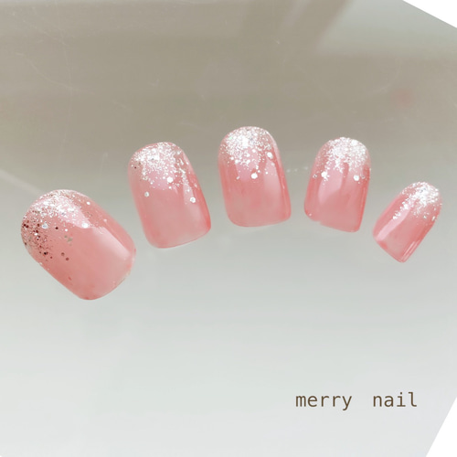 ♡かな♡A4サイズ4名入り/ラメ・ラッピング付き No.4】シンプル／オフィス/ワンカラー/ラメ/結婚式 ネイルチップ