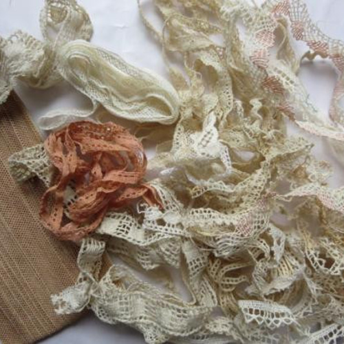 ※réservé※フランスアンティークパルマスミレの布花※レース・シルクリボン réservé※フランスアンティークパルマスミレの布花※レース