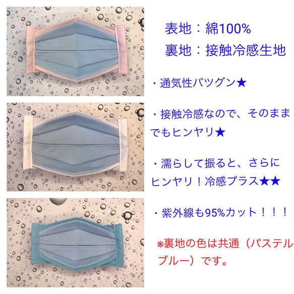 【ウォーターマスク】夏限定⭐︎ヒンヤリ　大臣風ウォーターマスク　2枚組　西村大臣風マスク　舟形マスク　大臣マスク 2枚目の画像