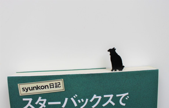 黒猫のしおり,ブックマーク　[あくび]　（読書,本,プレゼント,母の日,CAT,BOOKMARK） 2枚目の画像