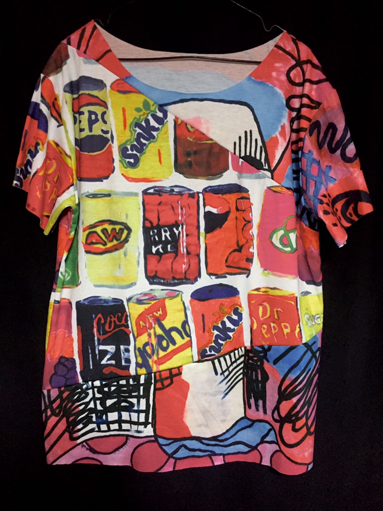 デザイン総柄Tシャツ 個性派 派手柄 オーバーサイズ ビッグサイズ