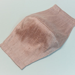立体マスク Ⓒ【インドシルク(smoky-pink)】フィルターポケット付き 2枚目の画像