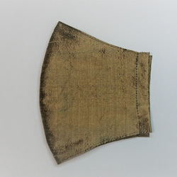 立体マスク Ⓒ【インドシルク(bronze-green)】フィルターポケット付き 3枚目の画像