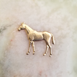 ヴィンテージ　Brass製　ホース　馬　メタルパーツ　24×29㎜ 1枚目の画像
