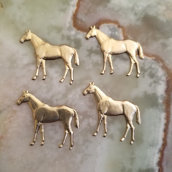 ヴィンテージ　Brass製　ホース　馬　メタルパーツ　24×29㎜ 3枚目の画像